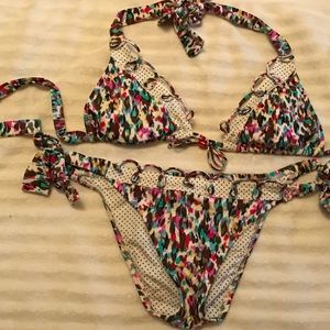 Betsey Johnson lightly worn colorful bikini